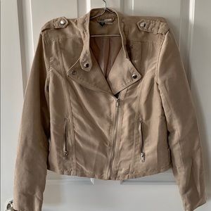 Faux suede cropped jacket